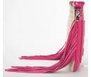 TW Collection Hair-On Cowhide Fringe Concealed Carry Crossbody Bag Pink