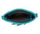 TW Collection Hair-On Cowhide Fringe Concealed Carry Crossbody Bag Turquoise