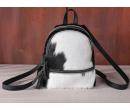 TW Collection Hair-On Cowhide Collection Mini Backpack Black&White