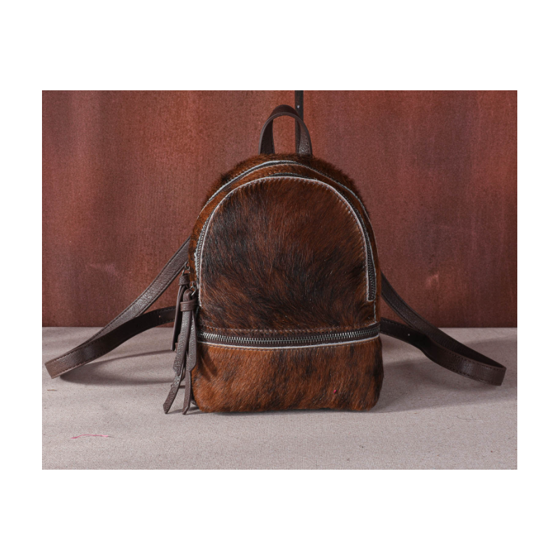 TW Collection Hair-On Cowhide Collection Mini Backpack Brown
