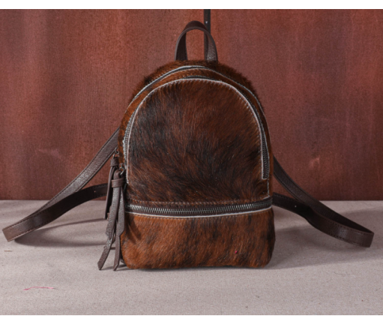 TW Collection Hair-On Cowhide Collection Mini Backpack Brown