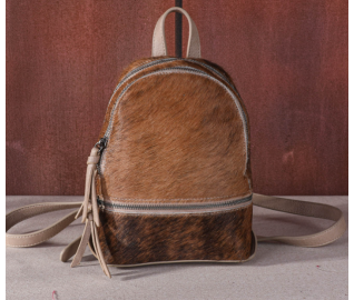 TW Collection Hair-On Cowhide Collection Mini Backpack Cream