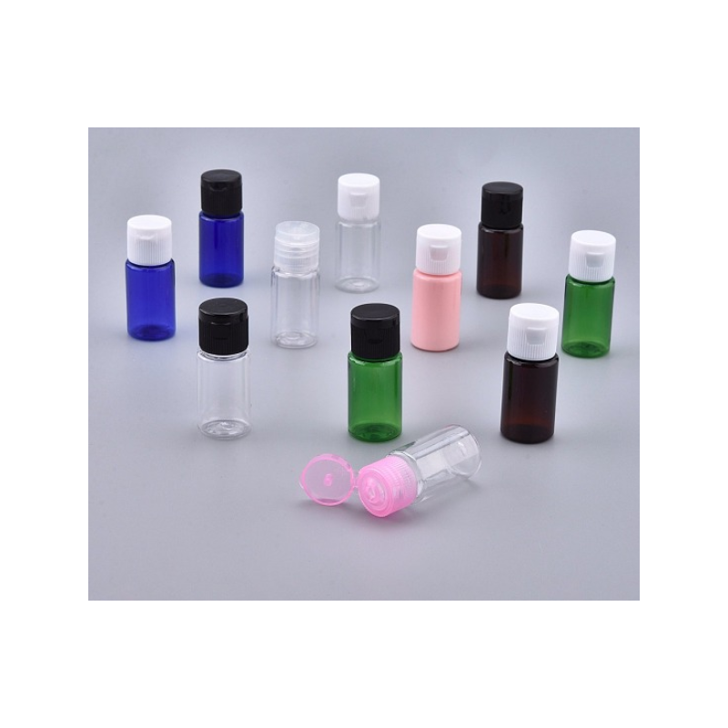 PET Plastic Empty Flip Cap Bottles, with PP Plastic Lids, for Travel Liquid Cosmetic Sample Storage