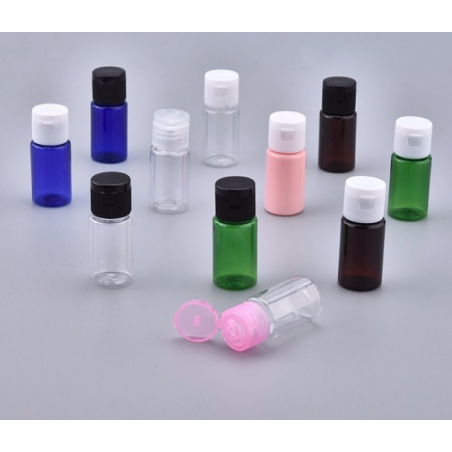 PET Plastic Empty Flip Cap Bottles, with PP Plastic Lids, for Travel Liquid Cosmetic Sample Storage