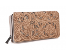 TW Collection Floral Tooled Collection Wallet Beige