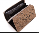 TW Collection Floral Tooled Collection Wallet Beige