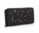 TW Collection Floral Tooled Collection Wallet Black