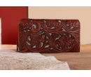 TW Collection Floral Tooled Collection Wallet Brown