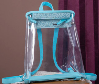 Clear Backpack- Transparent Turquoise