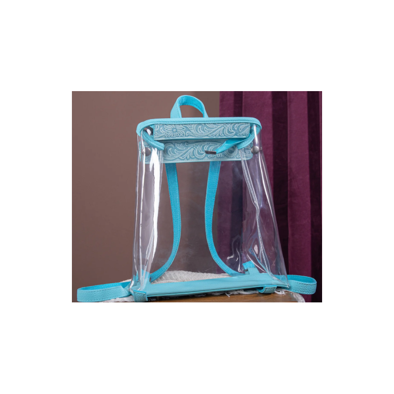 Clear Backpack- Transparent Turquoise