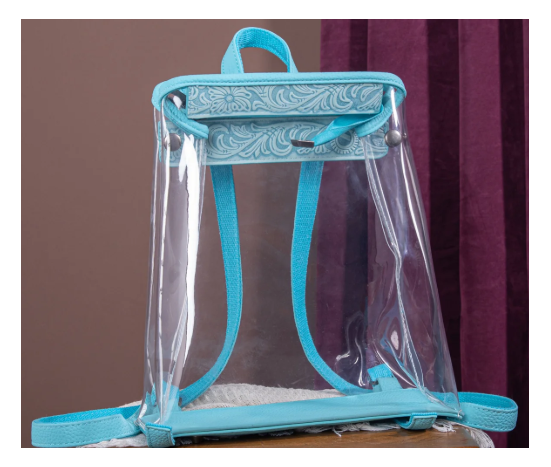 Clear Backpack- Transparent Turquoise