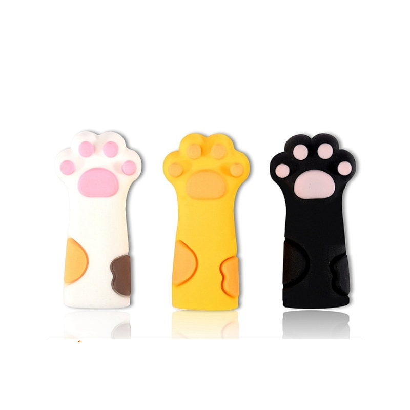 Cute Cat Paw Print Silicone Nail Art Cuticle Nipper Protective Cover, for Scissors and Tweezers