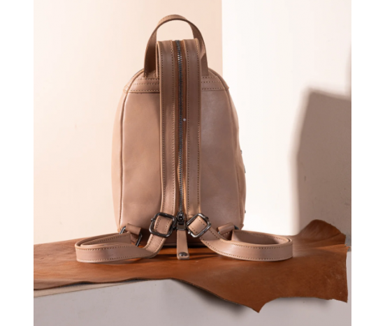 Genuine Hair-On Cowhide Convertible Backpack -Tan