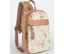 Genuine Hair-On Cowhide Convertible Backpack -Tan