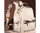 Print Trimmed Mini Backpack With Coin Pouch - Tan