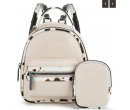 Print Trimmed Mini Backpack With Coin Pouch - Tan