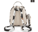 Print Trimmed Mini Backpack With Coin Pouch - Tan