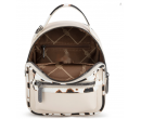 Print Trimmed Mini Backpack With Coin Pouch - Tan