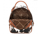 Print Trimmed Mini Backpack With Coin Pouch - Brown