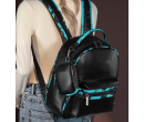 Cow Print Pattern Backpack With Coin Pouch - Turquoise