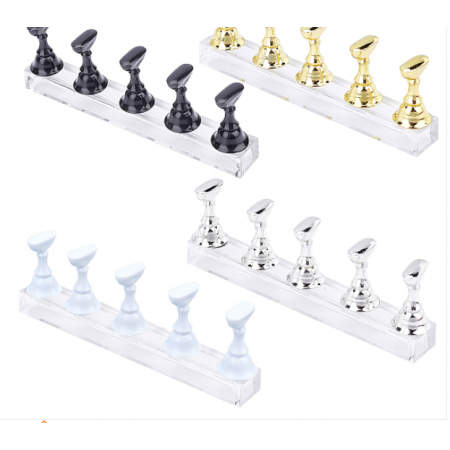 Fingerinspire Magnetic Nail Holder Training Display Stand, DIY False Tips Practice Stand, with Acrylic Pedestal