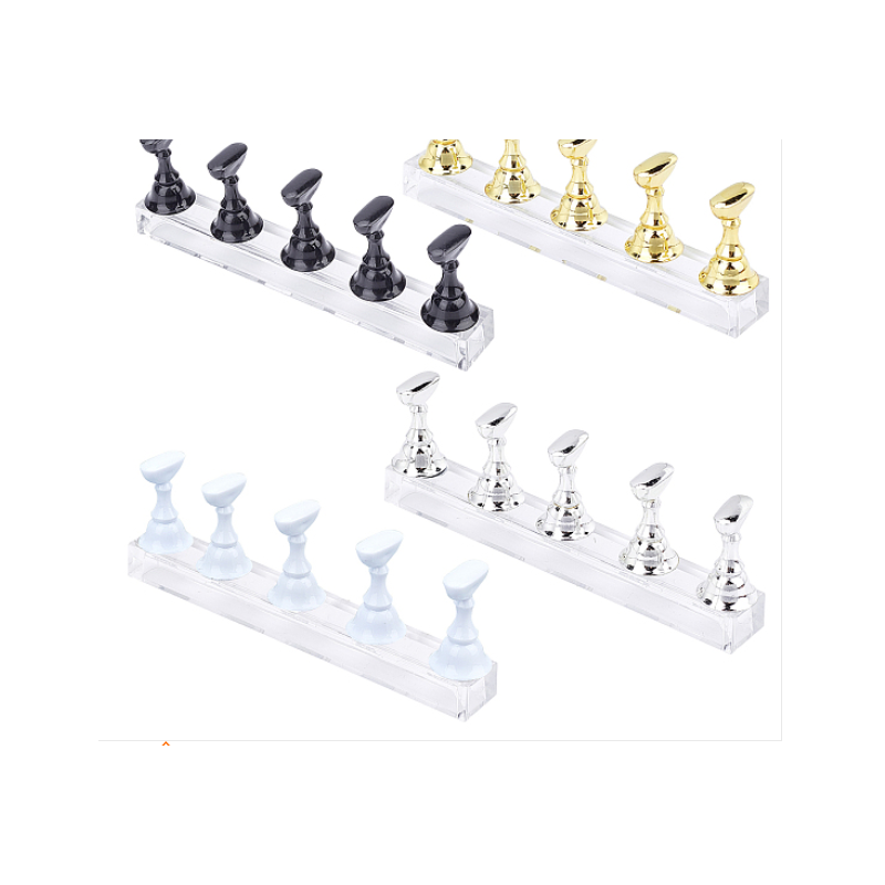 Fingerinspire Magnetic Nail Holder Training Display Stand, DIY False Tips Practice Stand, with Acrylic Pedestal