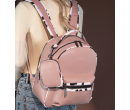 Cow Print Pattern Backpack With Coin Pouch - Pink