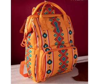 Aztec Printed Callie Backpack - Mustard