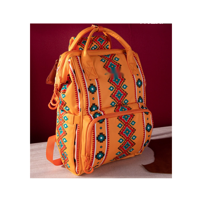 Aztec Printed Callie Backpack - Mustard