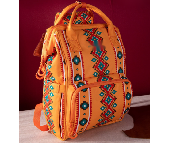 Aztec Printed Callie Backpack - Mustard