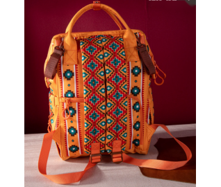Aztec Printed Callie Backpack - Mustard