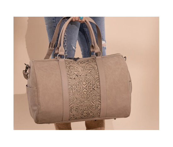 TW Pattern Tooled Collection Weekender Bag - Pastel