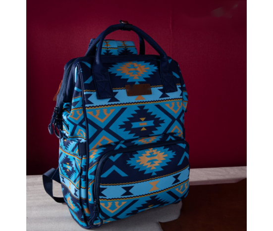 Printed Callie Backpack - Navy &Yellow