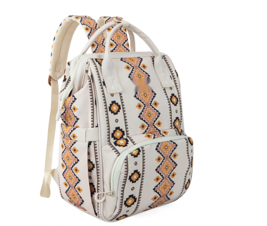 Printed Callie Backpack - Tan & Yellow