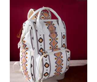 Printed Callie Backpack - Tan & Yellow