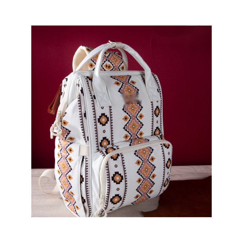 Printed Callie Backpack - Tan & Yellow