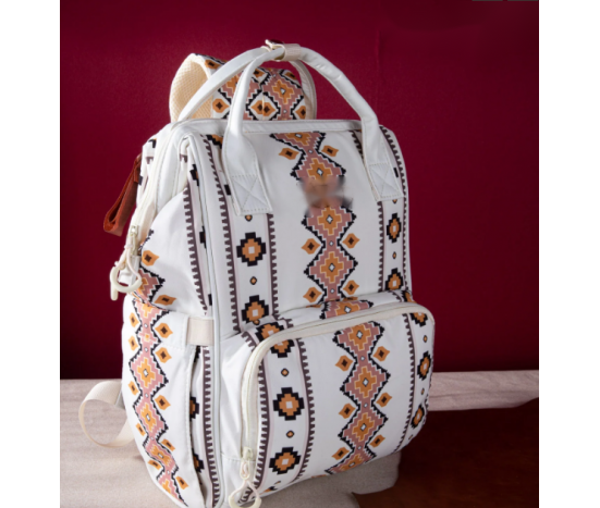 Printed Callie Backpack - Tan & Yellow