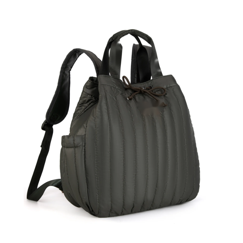 Dark Knight Quilted Puffer Drawstring Backpack