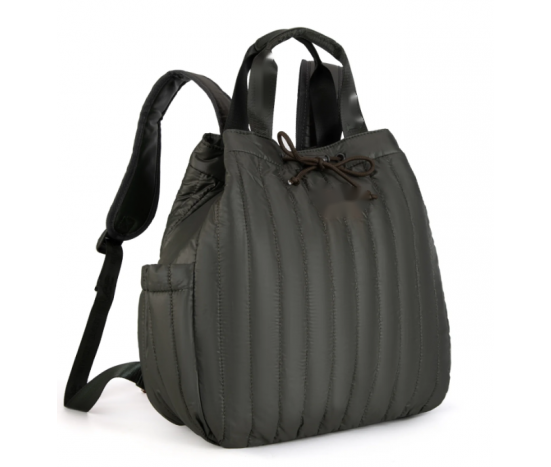 Dark Knight Quilted Puffer Drawstring Backpack