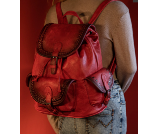 Stone Wash Backpack - Flaming Red