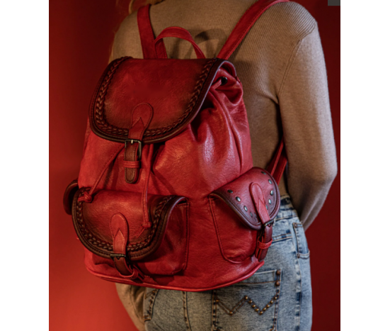 Stone Wash Backpack - Flaming Red