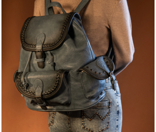 Stone Wash Backpack - Sky Blue