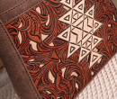 TW Pattern Tooled Collection Crossbody Bag - Brown