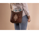 TW Pattern Tooled Collection Crossbody Bag - Brown
