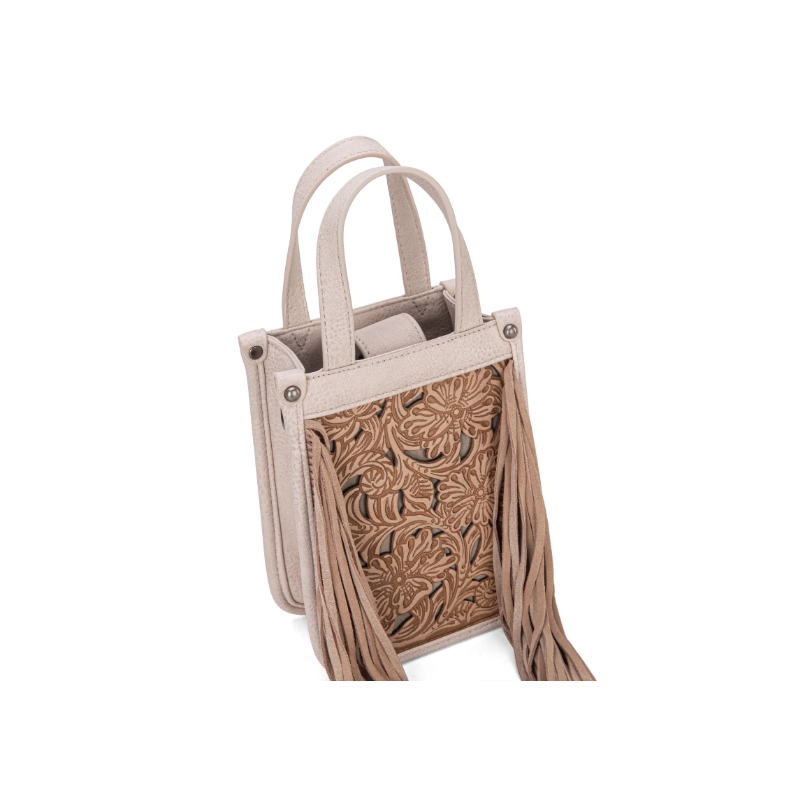 FTW Collection - loral Tooled Fringe Mini Tote