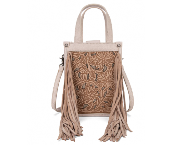 FTW Collection - loral Tooled Fringe Mini Tote