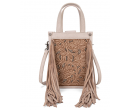 FTW Collection - loral Tooled Fringe Mini Tote