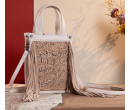 FTW Collection - loral Tooled Fringe Mini Tote