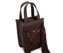 FTW Collection - loral Tooled Fringe Mini Tote - Cedar