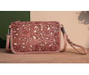 TW Collection - Leather Floral Tooled Collection Clutch - Pink